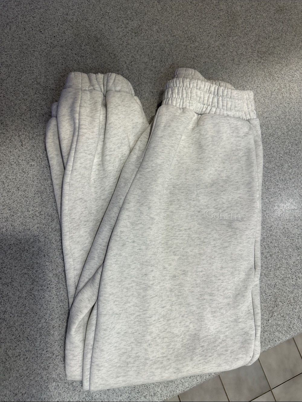 Women’s Light Gray Track Joggers with Elastic Waistband